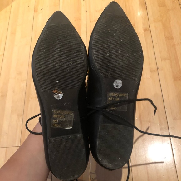 Charlotte Russe Black Lace Up Flats Size 6 - Picture 5 of 6